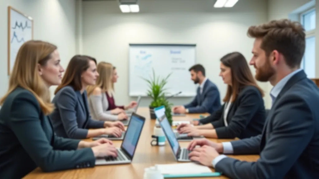 Startup tým pracuje na FinTech řešení, moderní kancelář s počítači a tabulemi